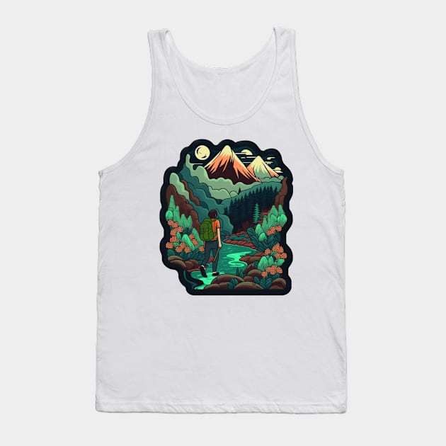 Beautiful Hiker Motif - Buy and Plant a Tree Tank Top by Greenbubble